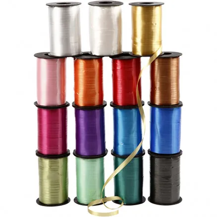 Presentband, blandade färger, B: 10 mm, blank, 250 m/15 st.