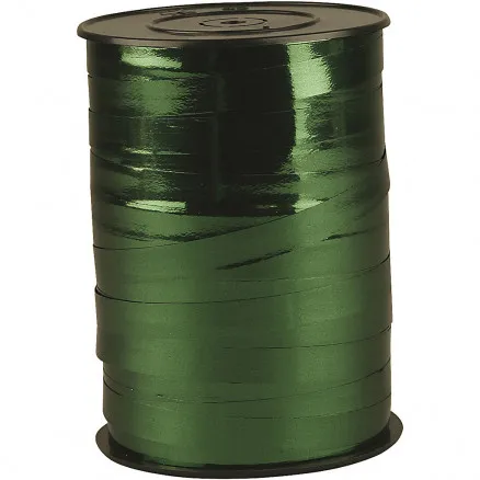Presentband, metalliskt grönt, B: 10 mm, blankt, 250 m/ 1 rulle.